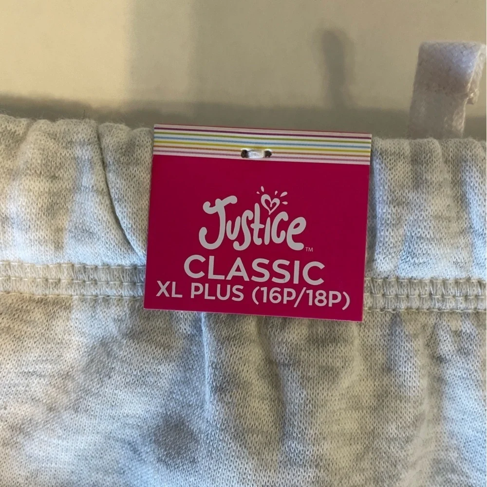 Justice Gray Multicolor Graphic Shorts Size XL Plus (16P-18P) NWT